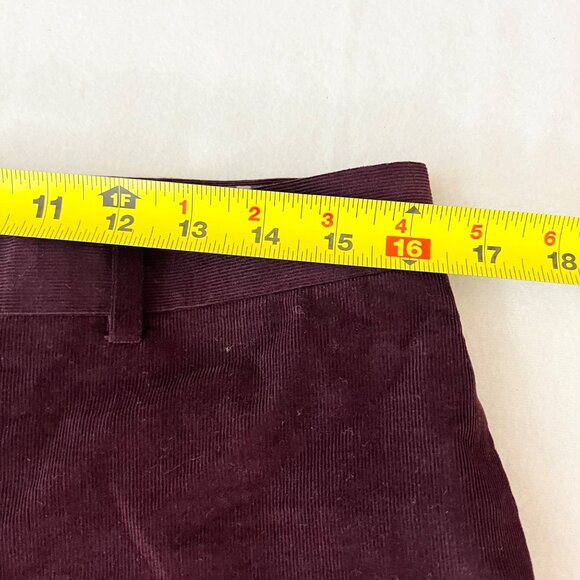 Tallia Men's Maroon Corduroy Pants Size 32x32 Slim Fit Mid Rise Straight Leg - Picture 9 of 12